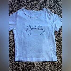 Brandy Melville white little devils baby tee